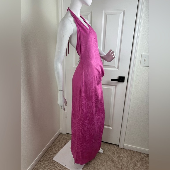 Meshki pink halter maxi dress with slit Size Small. #339 - Picture 10 of 16